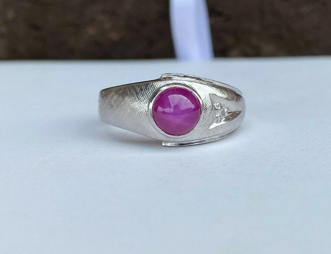 Old Style 10k White Gold Pink Star Sapphire Ring 200-1219 – Sink Jewelers