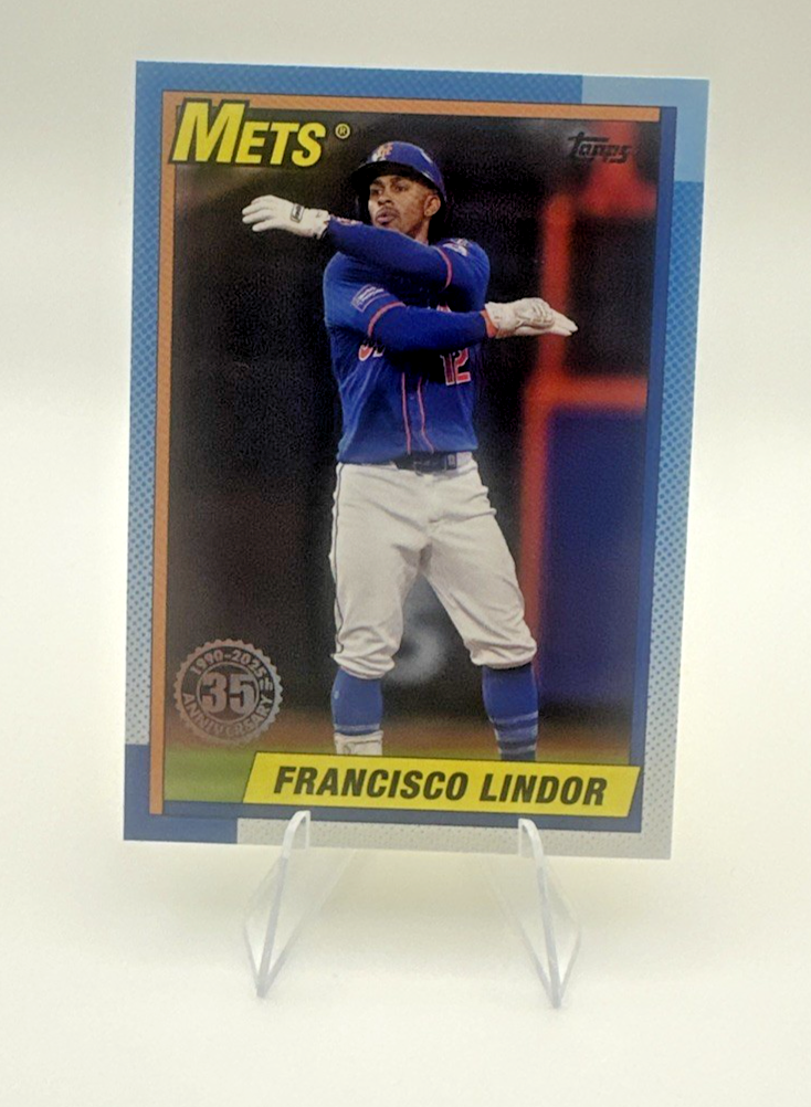 2025 Topps Series 1 Francisco Lindor T90-38 35th Anniversary 1990 Insert