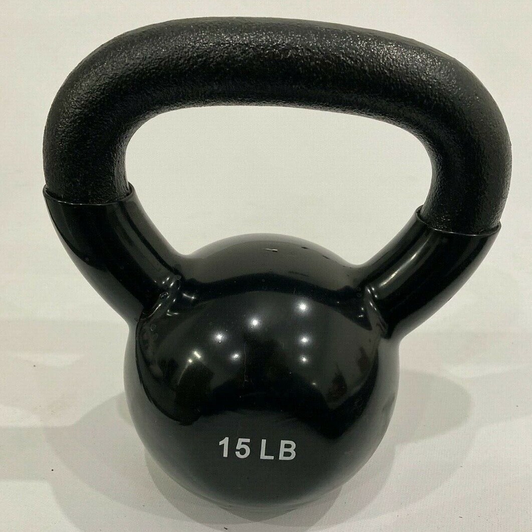 NEW 5-45LB VINYL DIPPED KETTLE BELL GYM WEIGHT 100% IRON! 5,10,15