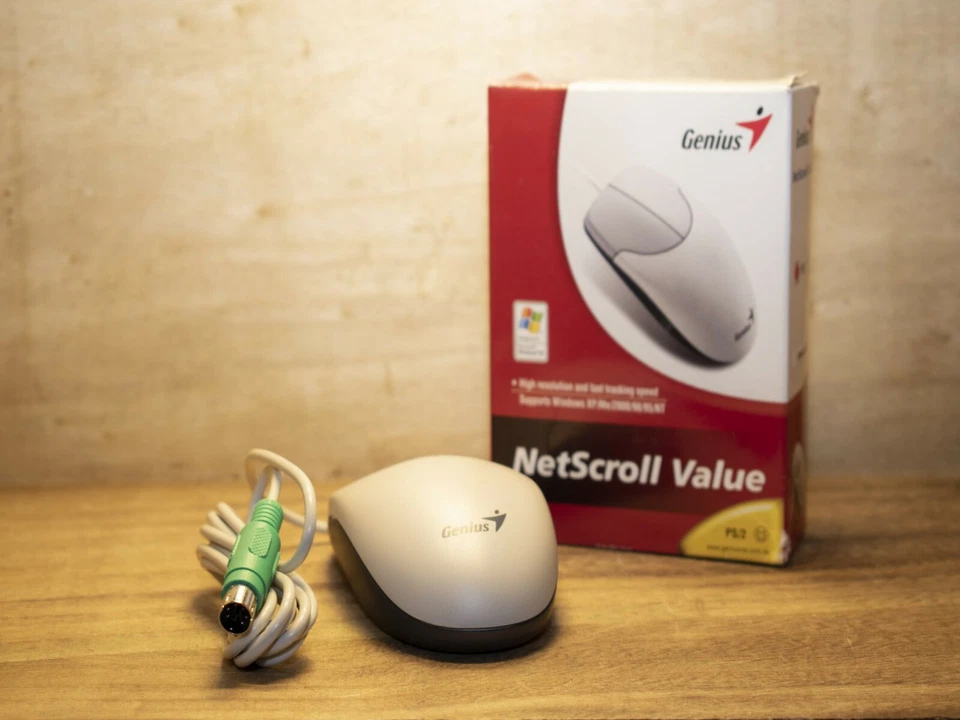 ✔️🖱 NEW GENIUS NETSCROLL VALUE WHITE MECHANICAL PS/2 PS2 MOUSE - UK SELLER - Image 2 of 4