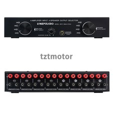 LINEPAUDIO 4 IN 4 OUT Amp Speaker Switcher Selector w/ 6.35mm Headphone