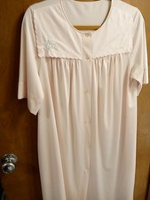 Vintage 1960's All Nylon Pink Robe by Shadow Line Large Vgc