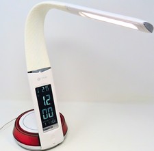 OttLite LED Desk Lamp Clock Qi Wireless Charging Color Changing Base