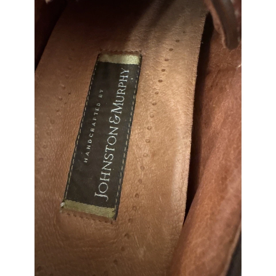 Johnston & Murphy Men's Shoes Brown Lace Up Round Toe Leather 10.5 Handcrafted - Image 3 of 4