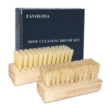 favolosa Portable Shoe Cleaning Brush Set of 2 Brushes with Small, Yellow