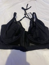 PourMoi Space Double Strap Front Fastening UnderWired BikiniTop Black 34F BNWT