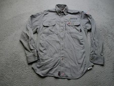 Ariat FR Work Shirt Mens Small Gray Ensign Embroidered CAT 2 Button Front