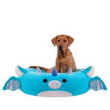 Squishmallows Tatiana Dragon 30 Inch Pet Bed Blue Bolster Non-Skid Dogs Cats