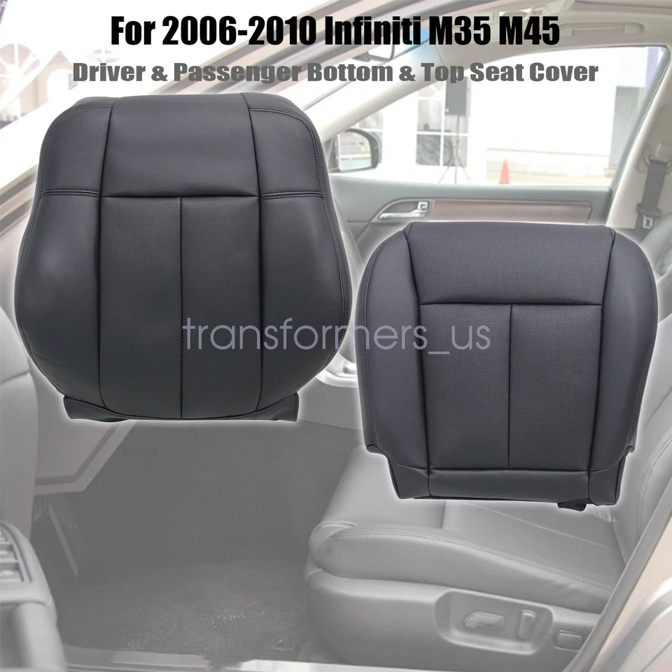 Cubierta de asiento de cuero perforado para conductor/pasajero Infiniti M35 M45 2006-2010 Foto 3 de 4
