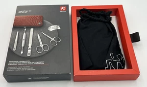 ZWILLING® Classic Inox Push Button Case Manicure Case Nail Care Set Red 5 Piece