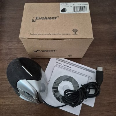 Evoluent Vertical Mouse 3 Rev2 Wired USB Mouse Right-Handed: VM3R2-RSB