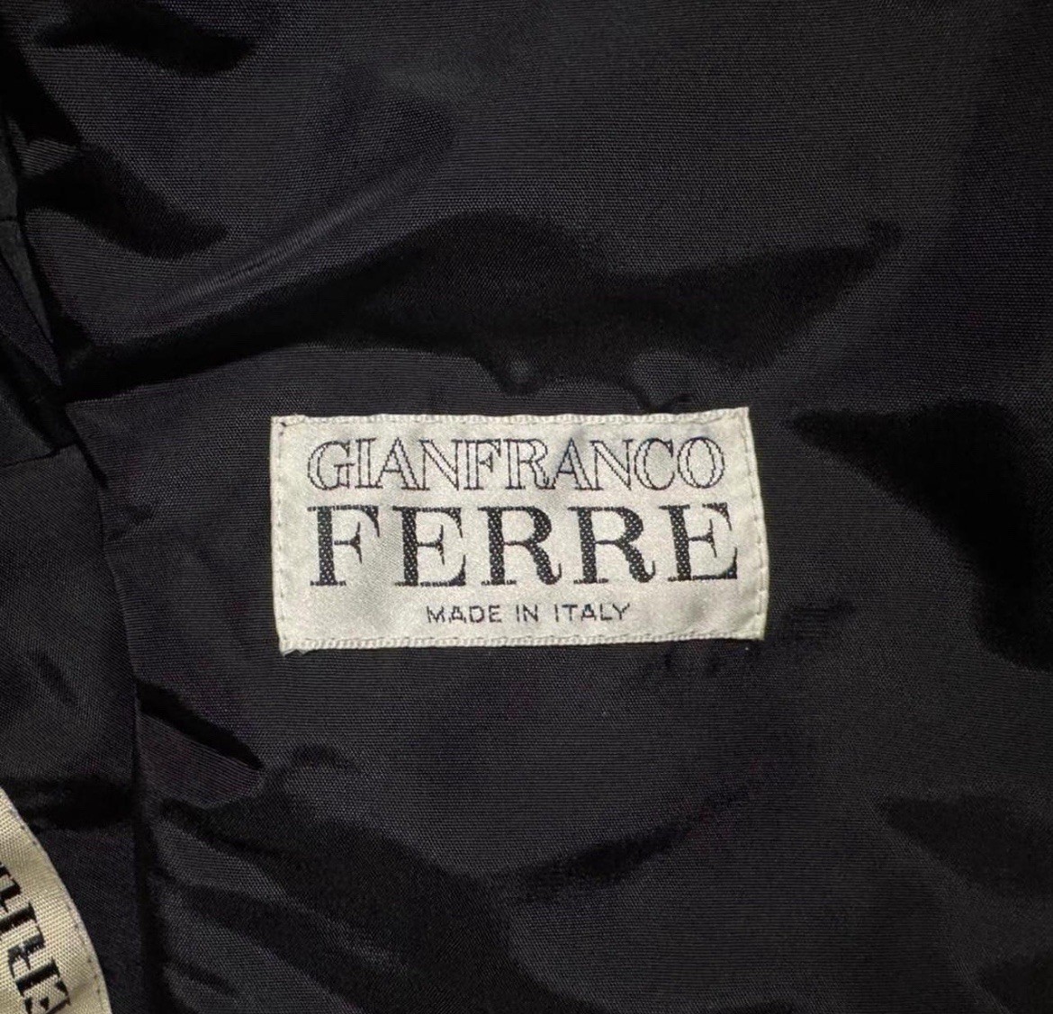 Gianfranco Ferre Black Rain Coat Jacket Men's L Full Zip Button