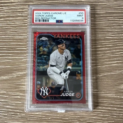 Topps Chrome Aaron Judge #50 Red Refractor /5 PSA 9 Serial Numbered 2024