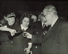 Press Photo President Ramadier tasting a new kind of wine, France - afa70810