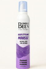 BUMBLE BEE Hair Styling Mousse Natural Shine Curl Defining, Maximun Strong Volum
