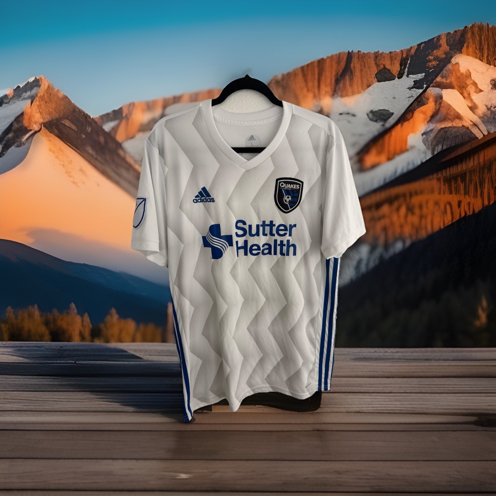 Adidas MLS San Jose Earthquakes 2018 Away Soccer Jersey Mens L White Blue