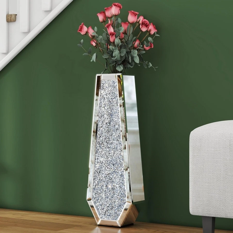 XXL Bodenvase Dekovase 68cm Glasvase Handarbeit Glas für Pampasgras Diamant - Bild 4 von 4