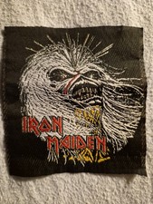 VINTAGE ORIGINAL 80'S IRON MAIDEN LIVE AFTER DEATH CIRCLE PATCH,UNUSED, RARE..