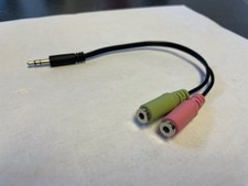 3.5mm TRRS male to Dual TRS female Headset Splitter Adapter