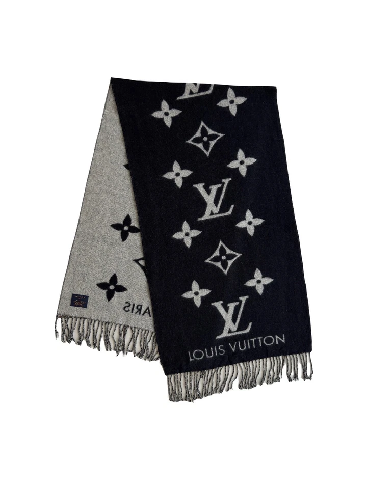 Bufanda de cachemir con monograma gris/negro de Louis Vuitton Foto 2 de 4