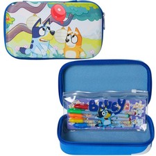 Bluey Pencil Case Set Large Storage Box With Stickers Gel Pens And Organizer