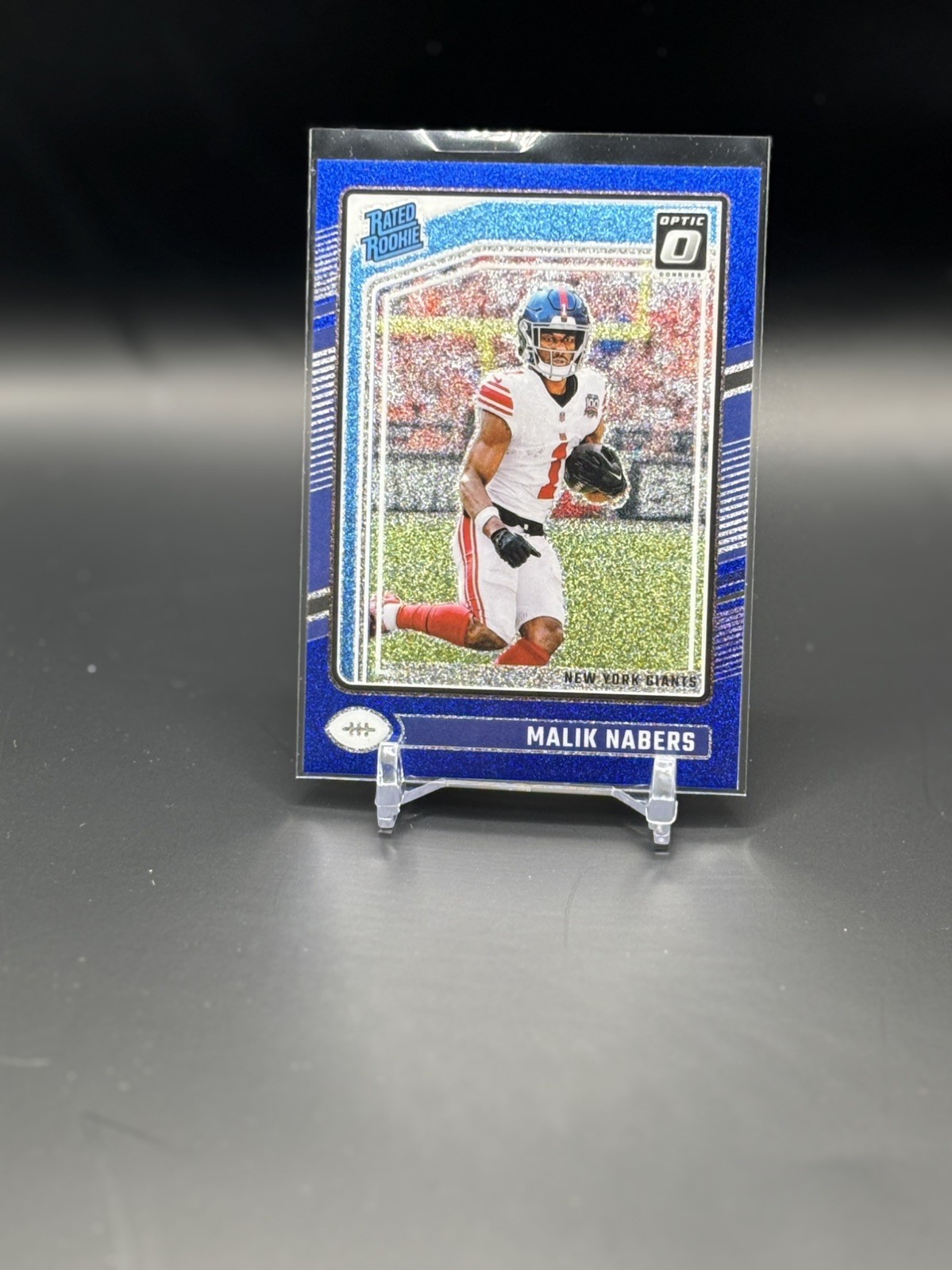 2024 Panini Donruss Optic - Rated Rookie Malik Nabers #271 Blue Glitter Prizm