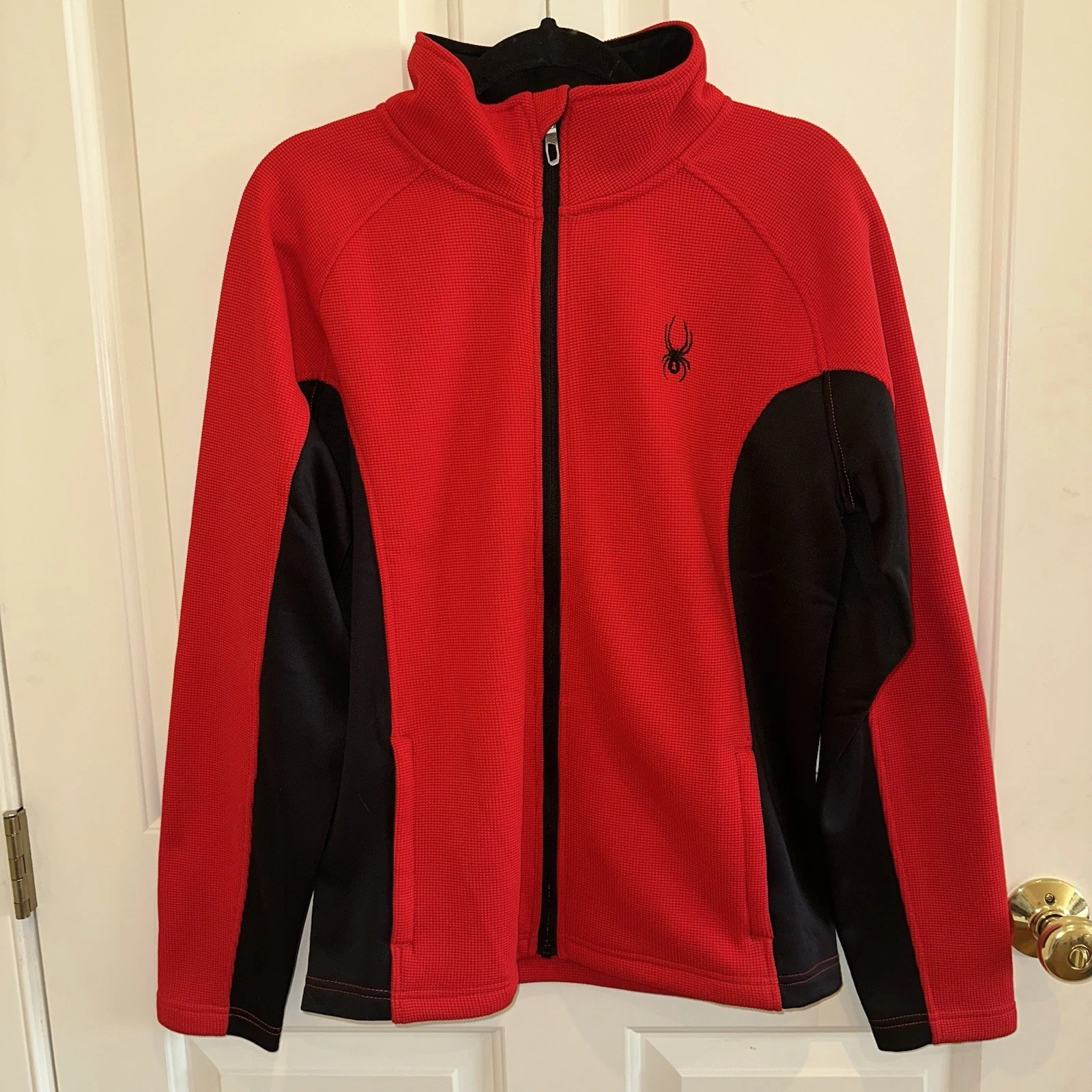 NEW Spyder Men's Full-Zip Sweater Fleece Active Jacket M, Red/Black