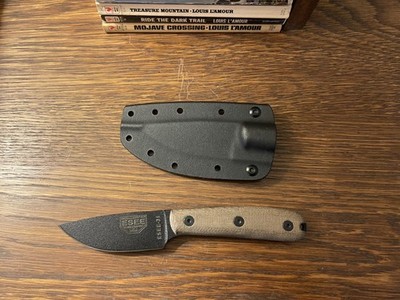 ESEE-3HM Modified Handle Bushcraft Knife Black Kydex Sheath - Open box - unused
