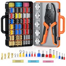 Ferrule Crimping Pliers Set with Box 6 Heads for Quick Change Crimping Tool