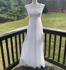 SHADOWLINE Gown Nightgown Chiffon Romantic Fairy Cottagecore Nylon 70s Vtg Small