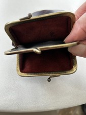 Vintage Leather Kiss Lock Two Pouch Coin Purse