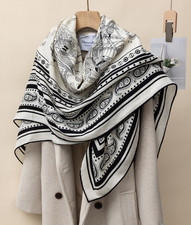 70 Cashmere 30 Silk Bandana Shawl 53'' Neckerchief Scarf cashew Print Wrap new