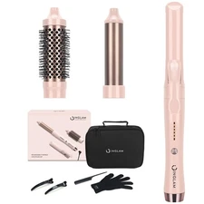 IG INGLAM 3 in 1 Cordless Detachable Hair Styling Set with 1'' Flat Iron, 1.2...