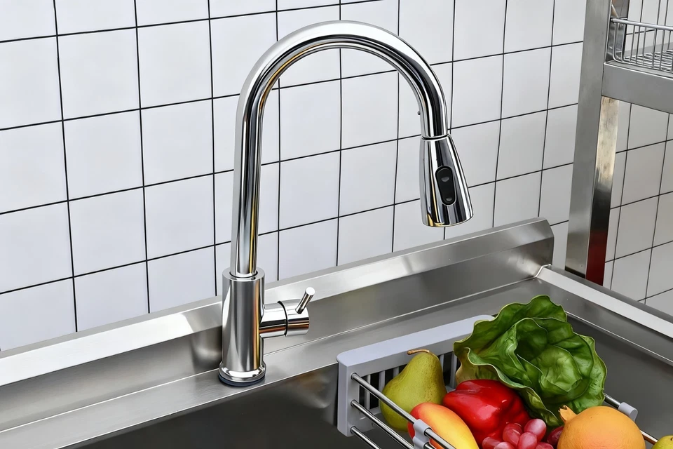 Fregadero de cocina comercial independiente de acero inoxidable de 39" Foto 3 de 4