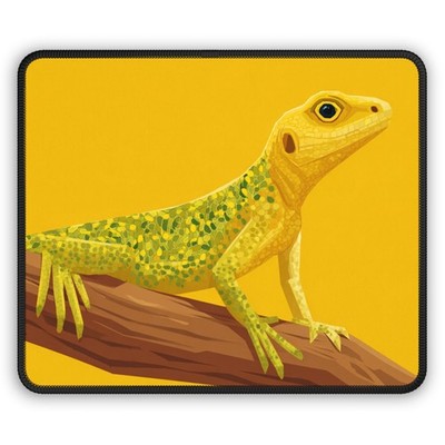 Yellow Green Lizard Gaming Mouse Pad | Reptile Desk Accessory