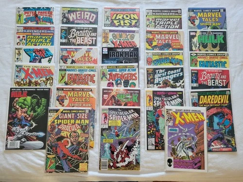 Vintage Marvel Comic Book Lot Spider-Man X-Men Daredevil Fantastic Four - LOT D