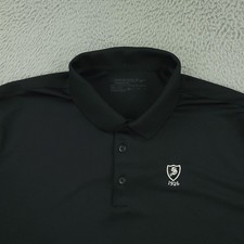 Nike Golf Polo Shirt Mens Medium Black Solid Dri-Fit 1926 Logo Performance