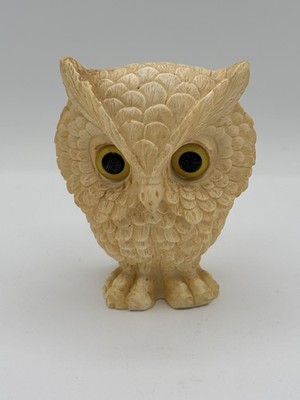 Burrowing Hooty Owl Figurine Statue Stone Resin Bird Sculpture