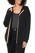 Belle by Kim Gravel Women's French Terry Golden Zip Hoodie Blk