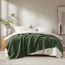 100 Cotton Waffle Weave Knit Throw Blanket FULL/QUEEN