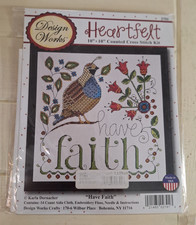 Design Works Heartfelt Counted Cross Stitch Kit No 2791 Have Faith Quail NEW