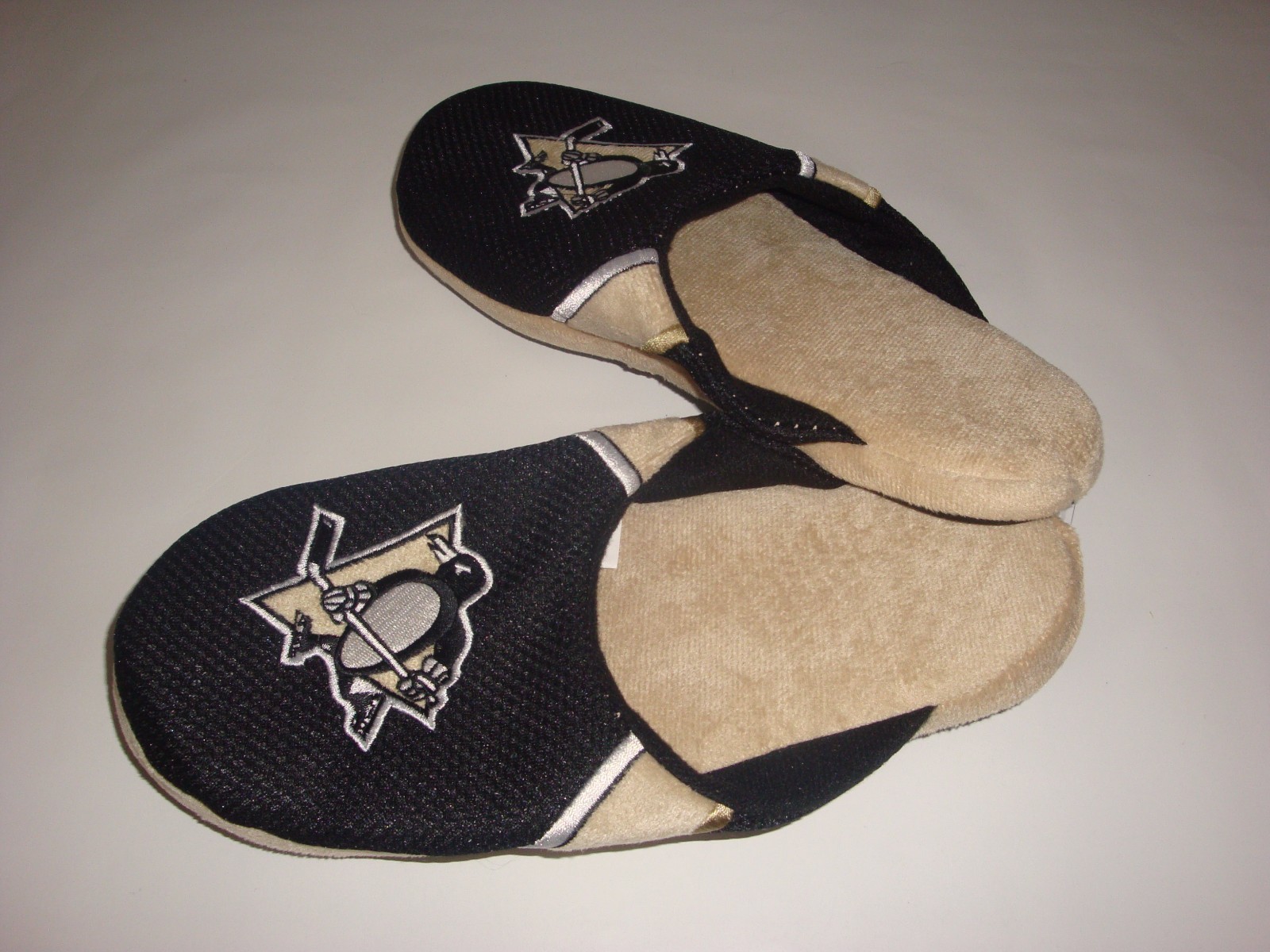 PANTOFOLA D’ORO Pantofole Pittsburgh Penguins Team Jersey interno esterno ~ taglia LRG (11 12) ~ nuove con etichette