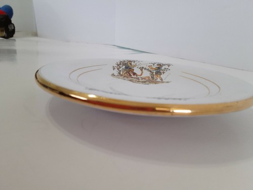 Hand Made In Greece 24K Gold Saucer with Greek Words. - Picture 7 of 8