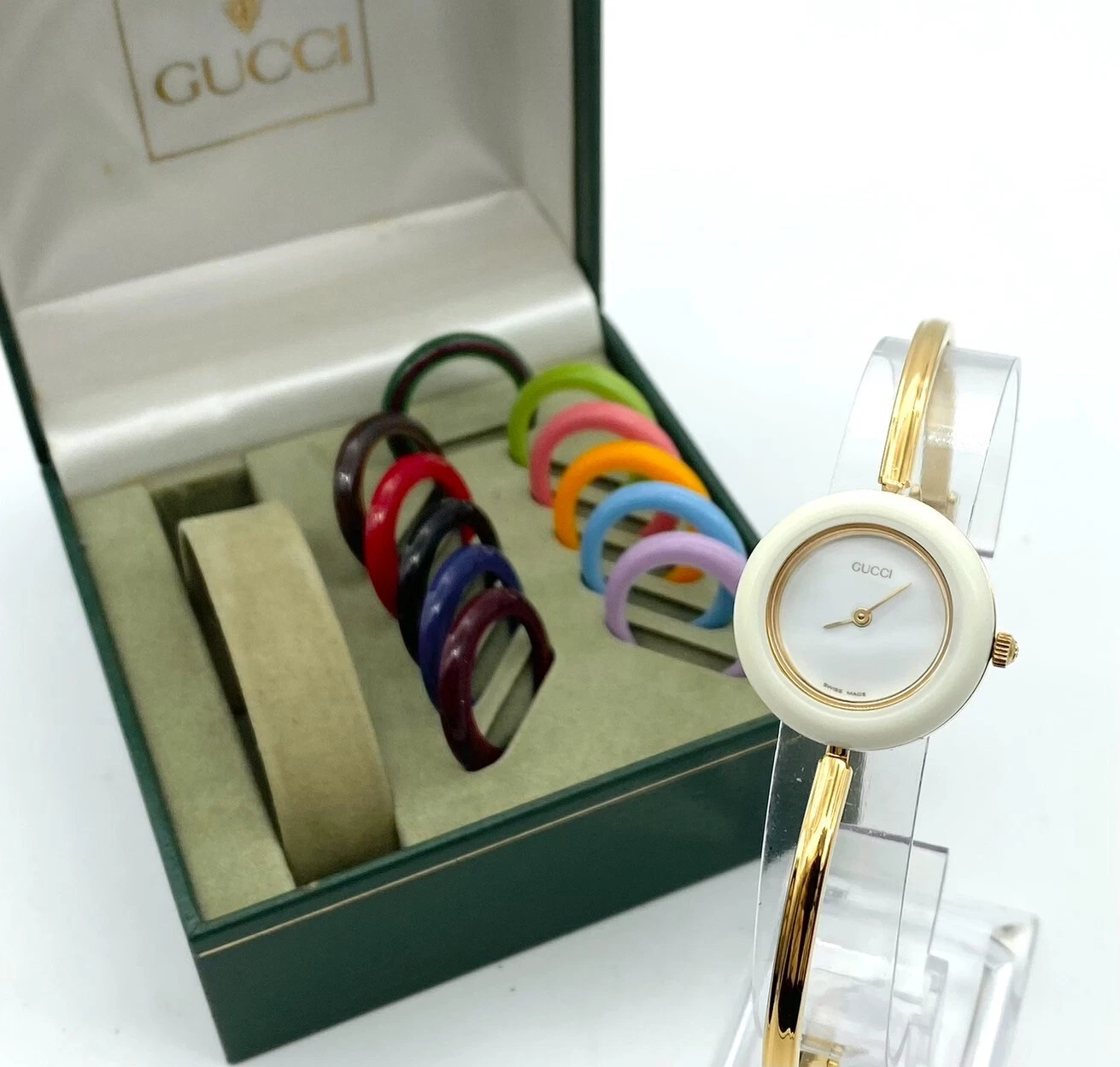 New Battery]GUCCI Change Bezel 12 Colors Sherry Line Vintage