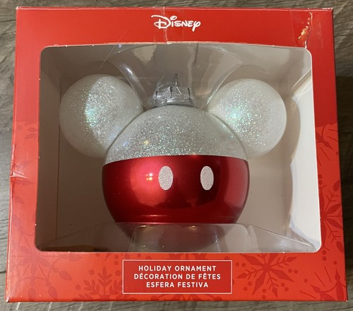 Lotto 4 Ornamenti Disney Hallmark ORECCHIE DI TOPOLINO Testa Vetro Ornamenti Natale - Foto 8 di 21