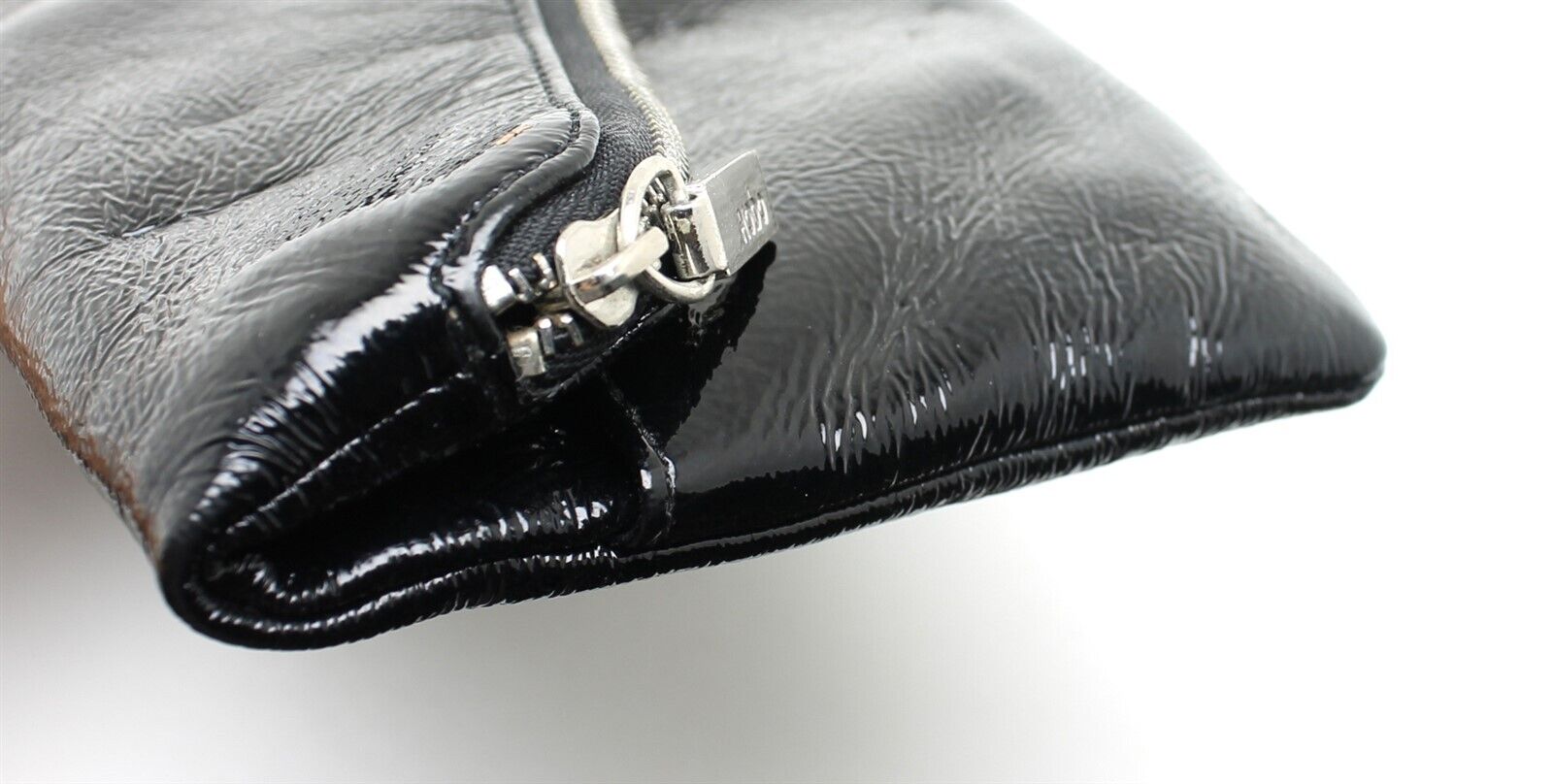 HOBO International Black Patent Leather Clutch Wa… - image 9
