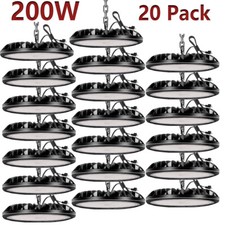 20 Pack 200W UFO LED High Bay Light Commercial Factory Warehouse Light Fixtures