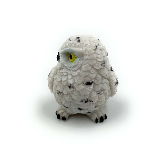 Polyresin Figur Schneeeule Arktis Tundra Eule Tier Dekofigur aus Polyresin Weiß - Picture 5 of 7