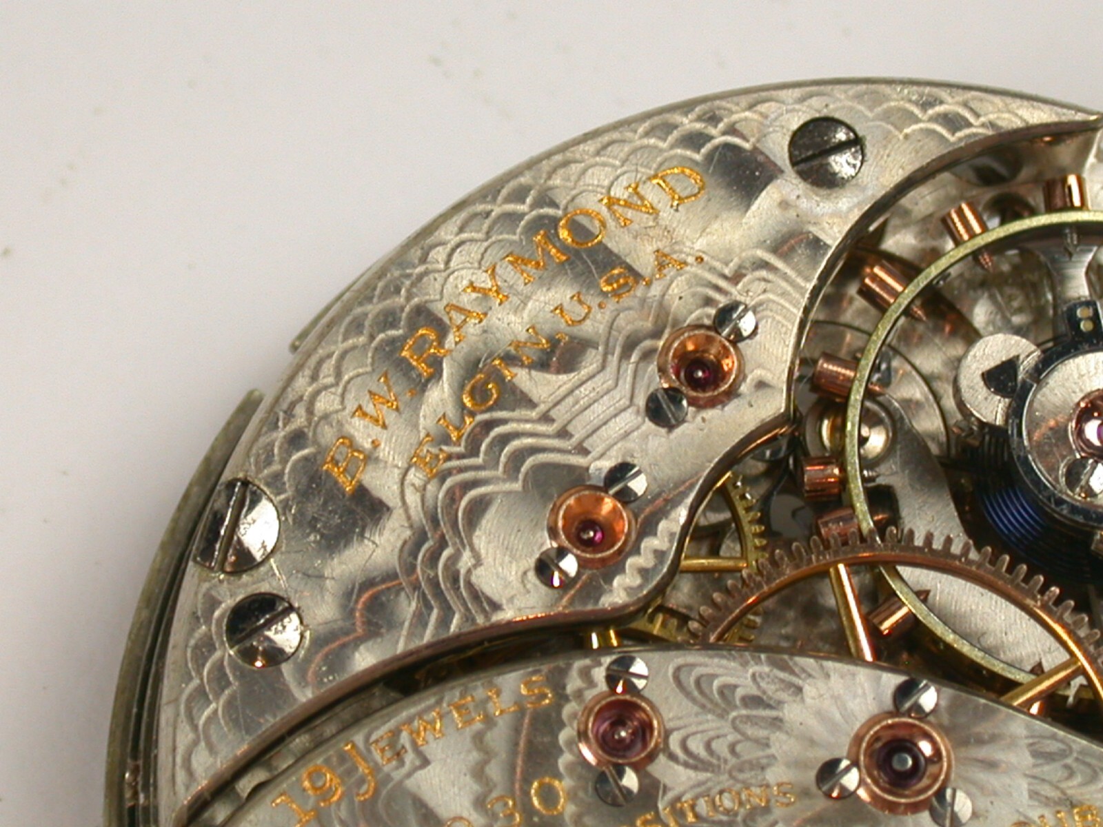 Elgin 16 Size 19 Jewel B. W. Raymond Railroad Pocket Watch Movement eBay