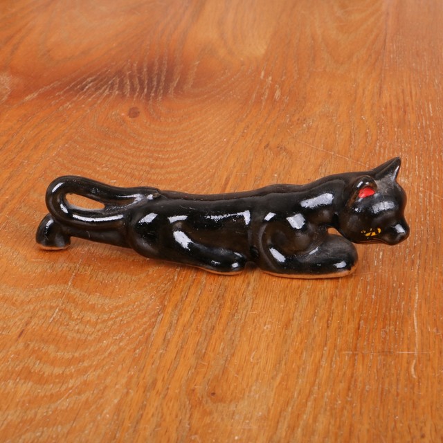 Vintage Black Cat Figurine Made in Japan eBay